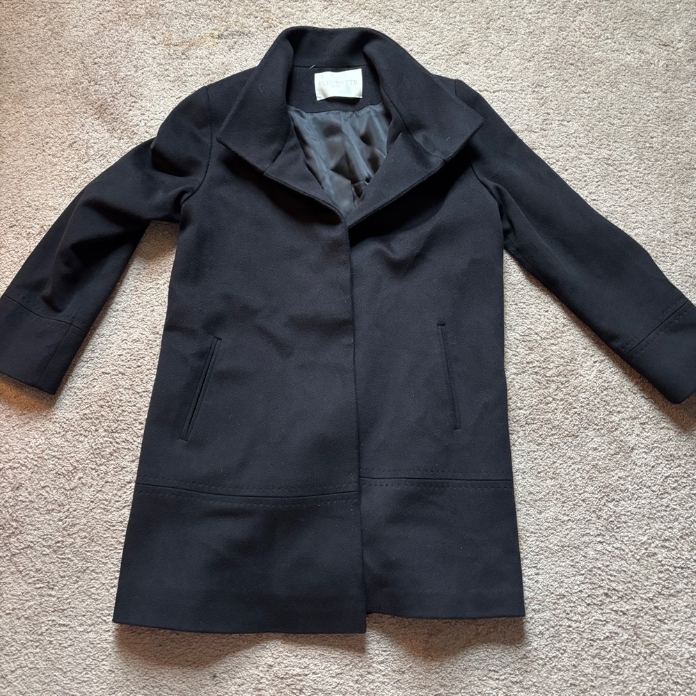 Fleurette Women's fine Italian wool single breasted pea coat jacket size 6